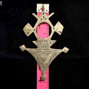 HANDMADE TUAREG MOROCCAN AFRICAN TRIBAL PENDANT 4” RARE!
